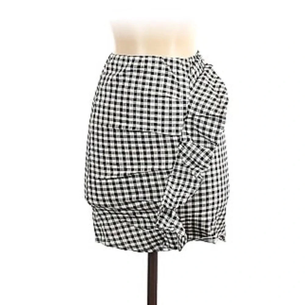 Tigermist- Black and White Gingham High Waisted Pencil Shape Skirt Size Small